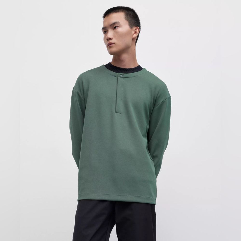 LULULEMON | Men’s Softstreme Oversized-Fit Long-Sleeve Henley - Dark Forest - 2X - Picture 3 of 15
